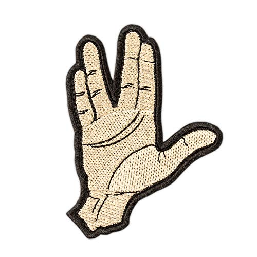Spock Ok Hand Patch – Star Captain Emblem – gesticktes TV-Serie Emblem – gestickte Aufnäher zum Aufbügeln – Größe: 7,6 x 9,9 cm