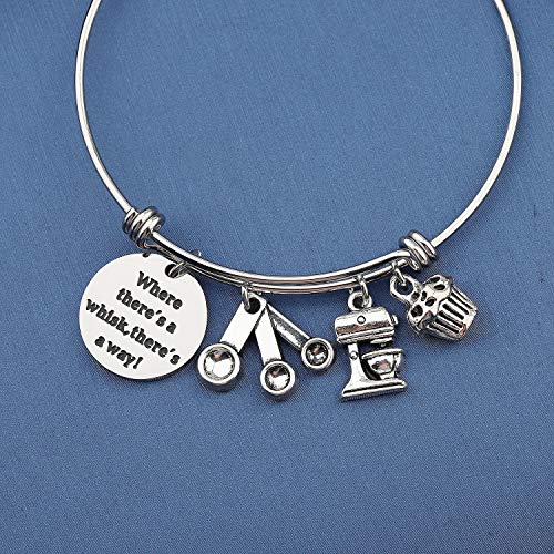 Image of MYOSPARK Baker 'Where There's A Whisk There's A Way' Baking Bracelet Kitchen Gift for Chef Graduation