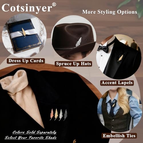 Image of Plated Classic Rose Flower Feather Brooches and Pins for Women Men Fashion Jewelry Delicate Leaf Lapel Dress Accessories Boutonniere Corsage Hat Bag Suit Tie Wedding small,simple