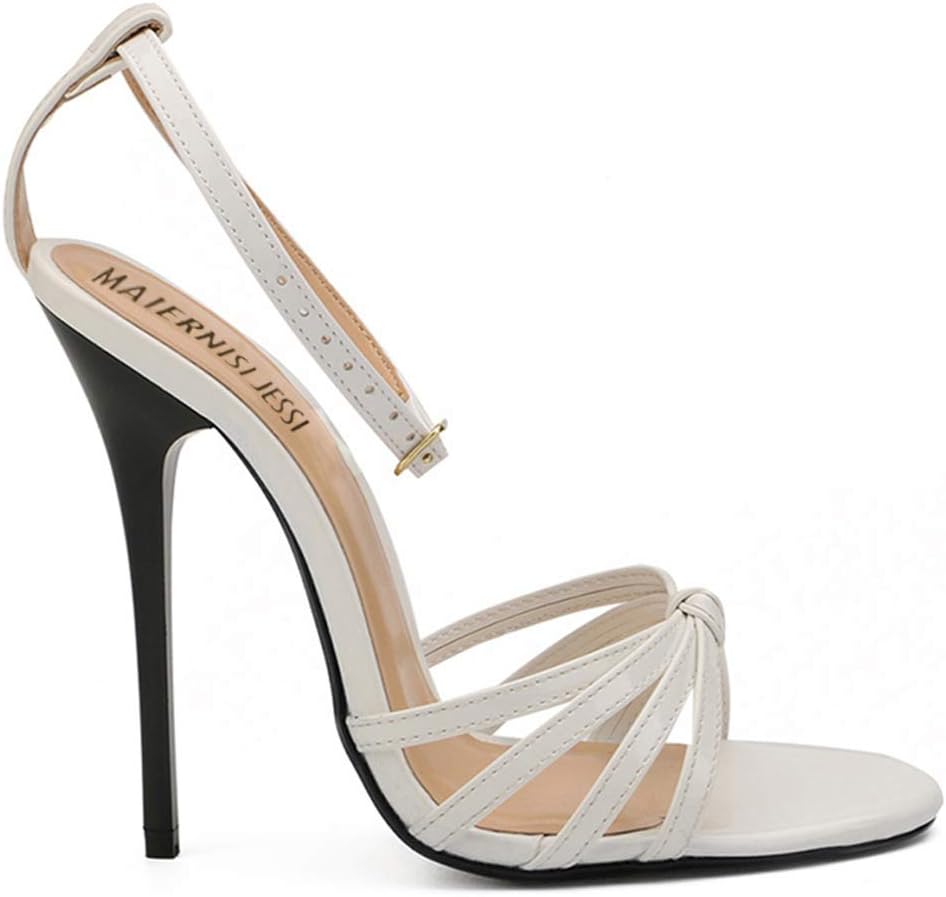 MAIERNISI JESSI Unisex Men's Women's Corss Strap Ankle Buckle Stiletto High Heels Sandals - Image 3