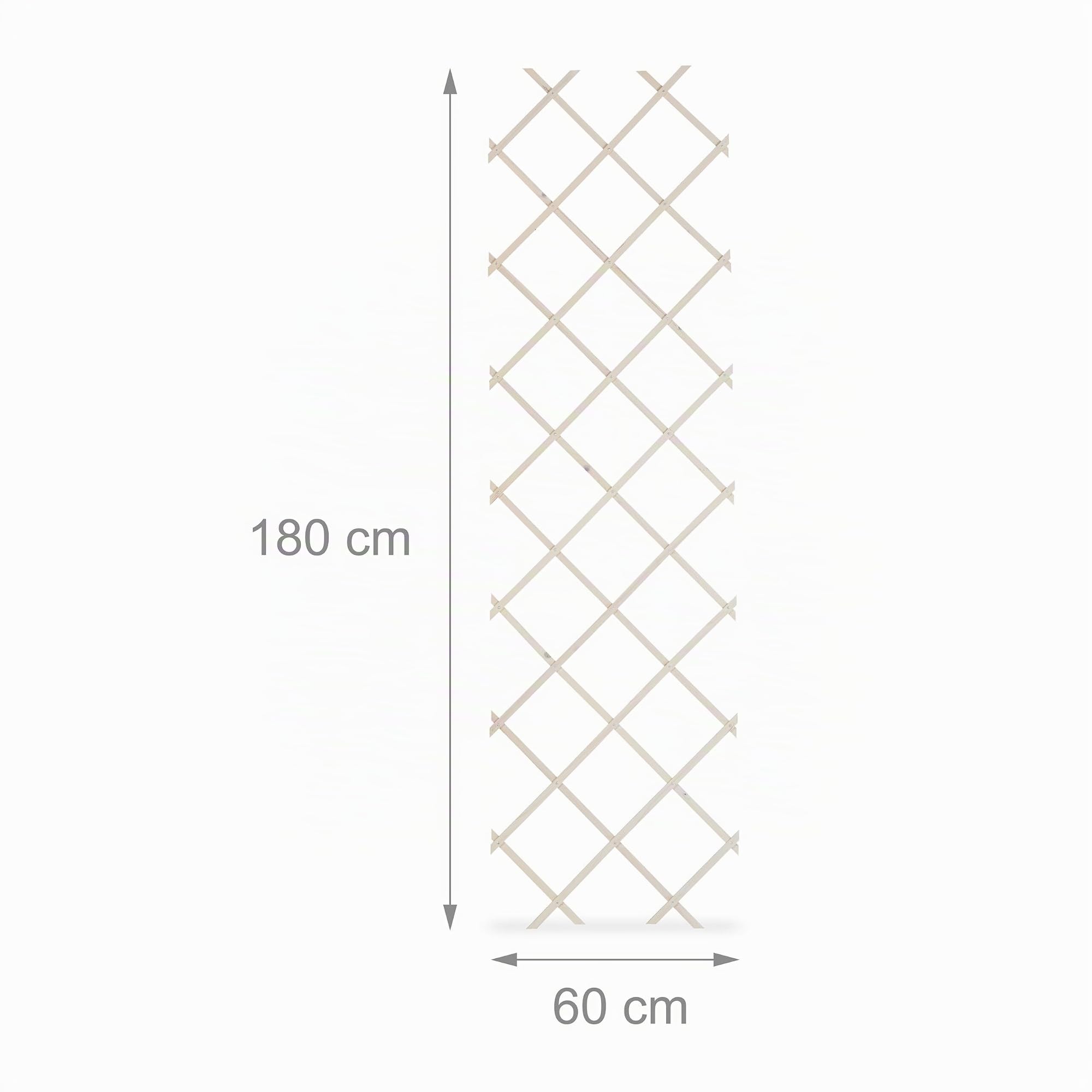 Relaxdays Set 3 Guías Plantas Trepadoras, Celosías Extensibles, Enrejado Enredaderas Pared, 180 x 60 cm, Madera, Natural