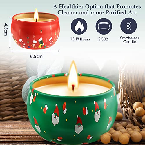 BEYAOBN Geurkaarsen, cadeauset, 8 stuks, kerstkaarsen met natuurlijke sojawas, aromatherapie, kerstkaarsenset, aroma-kaarsen voor Kerstmis, verjaardag, Valentijnsdag, badkamer, yoga - Image 3