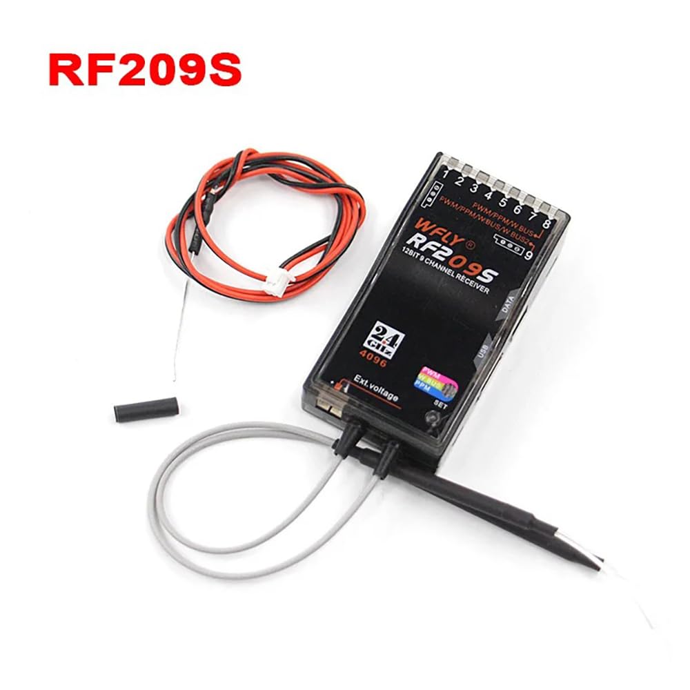 WFLY Series RF201S RF204W RF206S RF209S 2.4GHz Receptor de antena dual SBUS 4/6/9 canales PPM para control remoto de radio ET07 ET16 (RF209S)