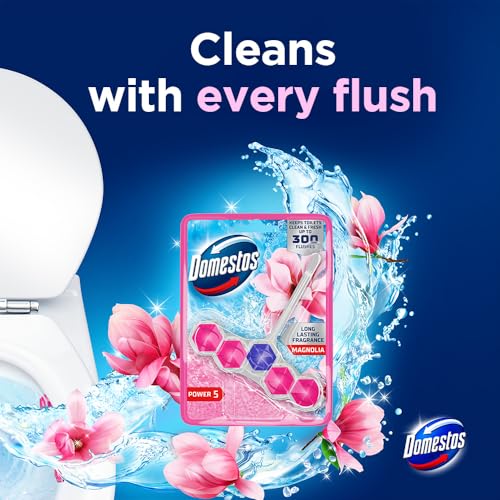Image of Domestos Toilet Cleaner - Pink Magnolia | Floral Fragrance | Germ-Kill & Stain Removal | 50ML