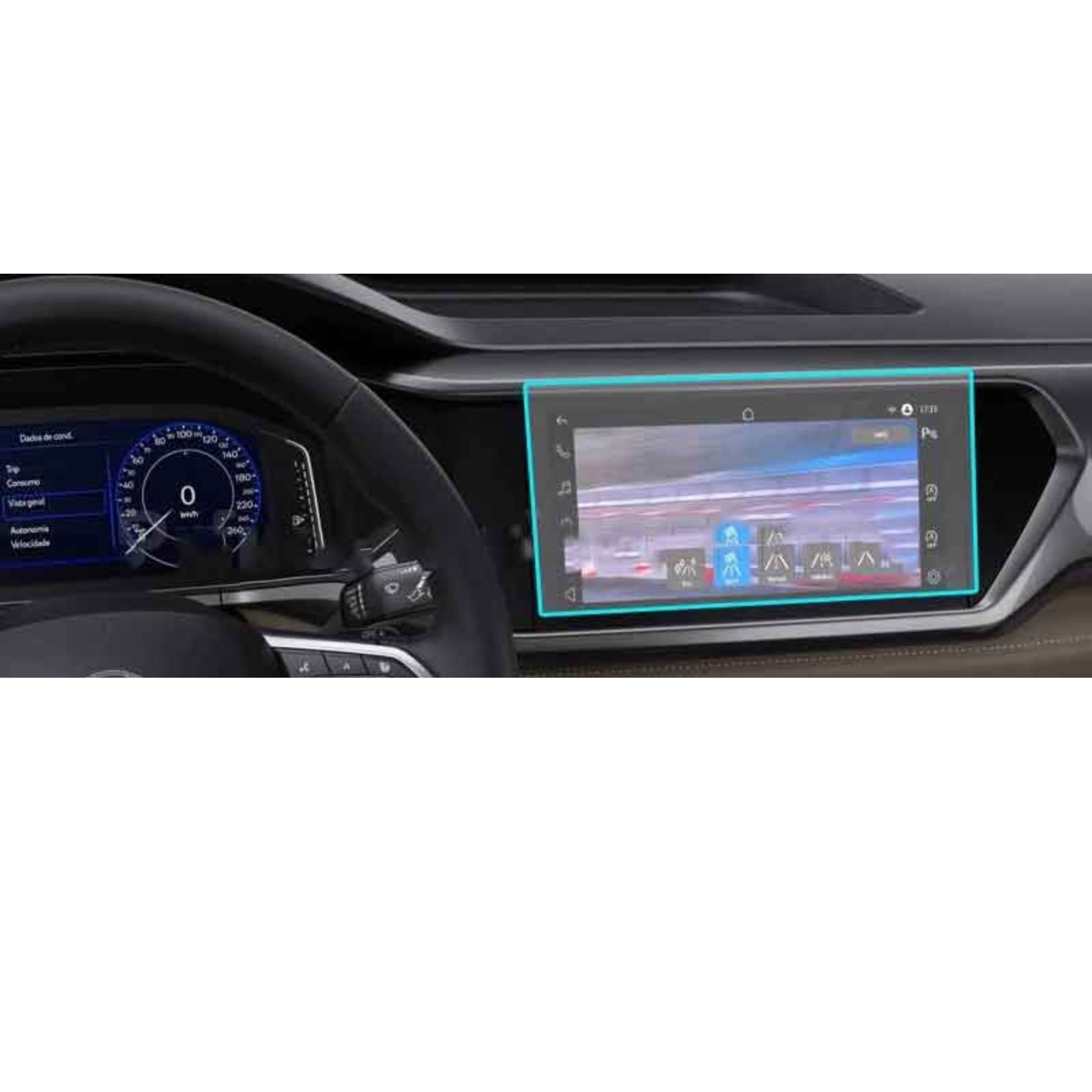 Nawigacja samochodowa Szkło hartowane Ekran LCD Folia ochronna Naklejka Osłona Dla VW Taos t-cross 2022