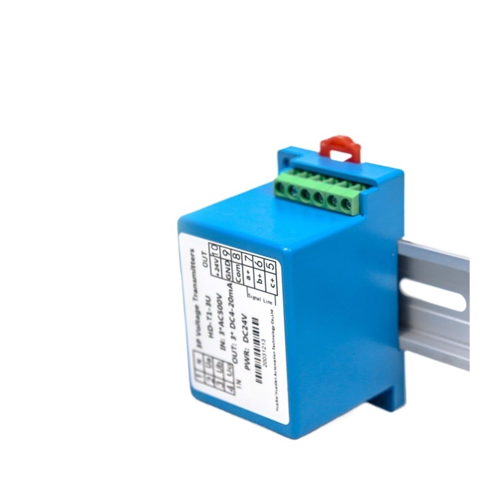Transmetteur de courant triphasé analogique 0-500V AC et capteur tension alternative 24V CC
