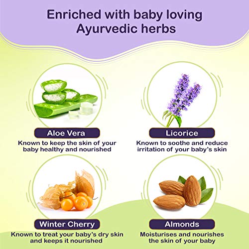 Dabur-Baby-Soap-Gentle-Nourishing-soap-enriched-with-baby-loving-ayurvedic-herbs-75g-Pack-of-4-Dabur-Baby-Lotion-daily-moisturising-lotion-enriched-with-baby-loving-ayurvedic-herbs-500ml Dabur Baby Soap: Gentle Nourishing soap enriched with Baby Loving ayurvedic Herbs (75g)- Pack of 4 & Dabur Baby Lotion…