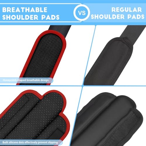 Image of ZINZ 2-Pack Universal Shoulder Pad with Ultra thick Cushion for Bag Luggage Bag Crossbody, Plus Long & Anti-Slip & Breathable,Black-Wine edge-2Pack