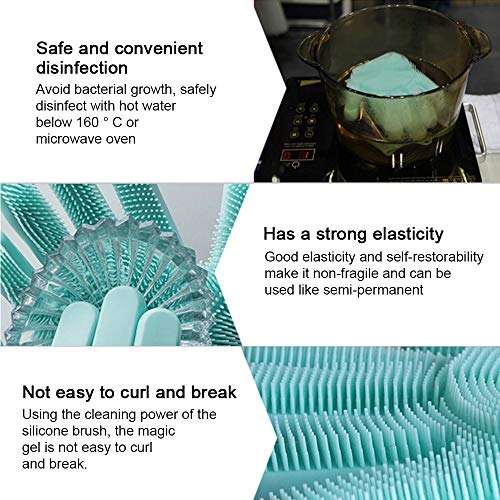 Image of GadgetBite Hand Gloves for Kitchen Cleaning dish Washing Gloves Silicone Dishwashing Hands Vessel dishwasher wash utensil For Women Men House essentials for Bathroom Cleaning Pet Hair Care - Multi