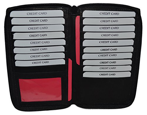 Genuine Leather Zipper Wallet Business & Credit Card Case Holder Bifold #729cf