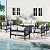 Aeeiua 7 Pieces Aluminum Outdoor Patio Furniture Set with Fire Pit Table, Modern Metal Conversation Sofa Set with Deep Seating
