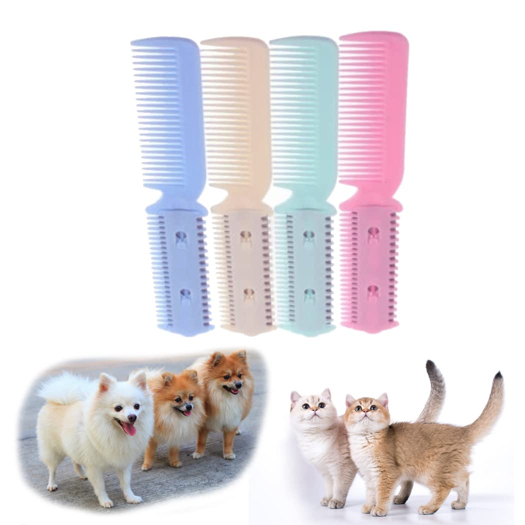 Pet Hair Trimmer for Dogs or Cat Grooming Comb with 2 Razors Simple & Old Fashion Style 2 Pet Hair Trimmers Set of 2