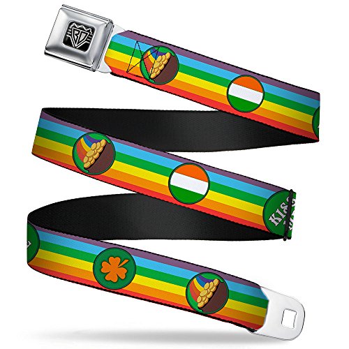 Cinturón con hebilla Buckle-Down de tréboles multicolor para tus celebraciones y festivales