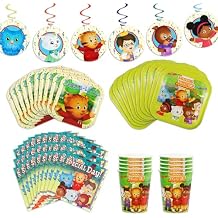 Daniel Tigers Neighborhood Party-In-A-Box - 61 Pieces Party Kit - Quality Decorations & Supplies - Plates, Napkins, Cups, Streamer