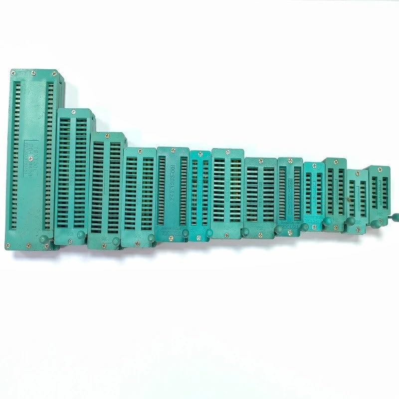 12pcs/lot 14 16 18 20 24 28 32 40 48 64P Pin 2.54 MM Green DIP Universal ZIF IC Socket Test Solder Type IC Lock seat ZIF Socket