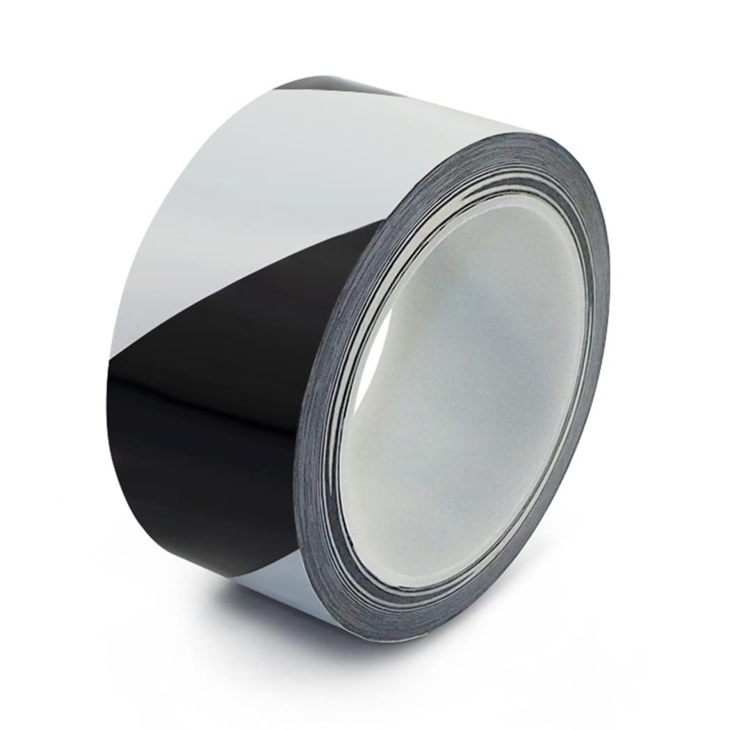 1 Rotolo di Nastro Adesivo Segnalazione Pericolo Pet da 40 m, 48 mm, Rosso Bianco