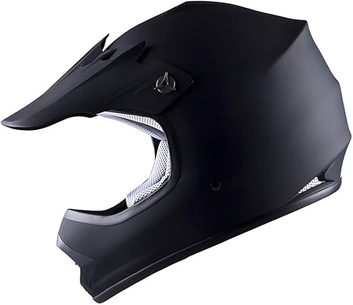 Miniatura 2 de WOW - Casco de motocross para niños y jóvenes, BMX, MX, ATV, motocicleta todoterreno, color negro mate