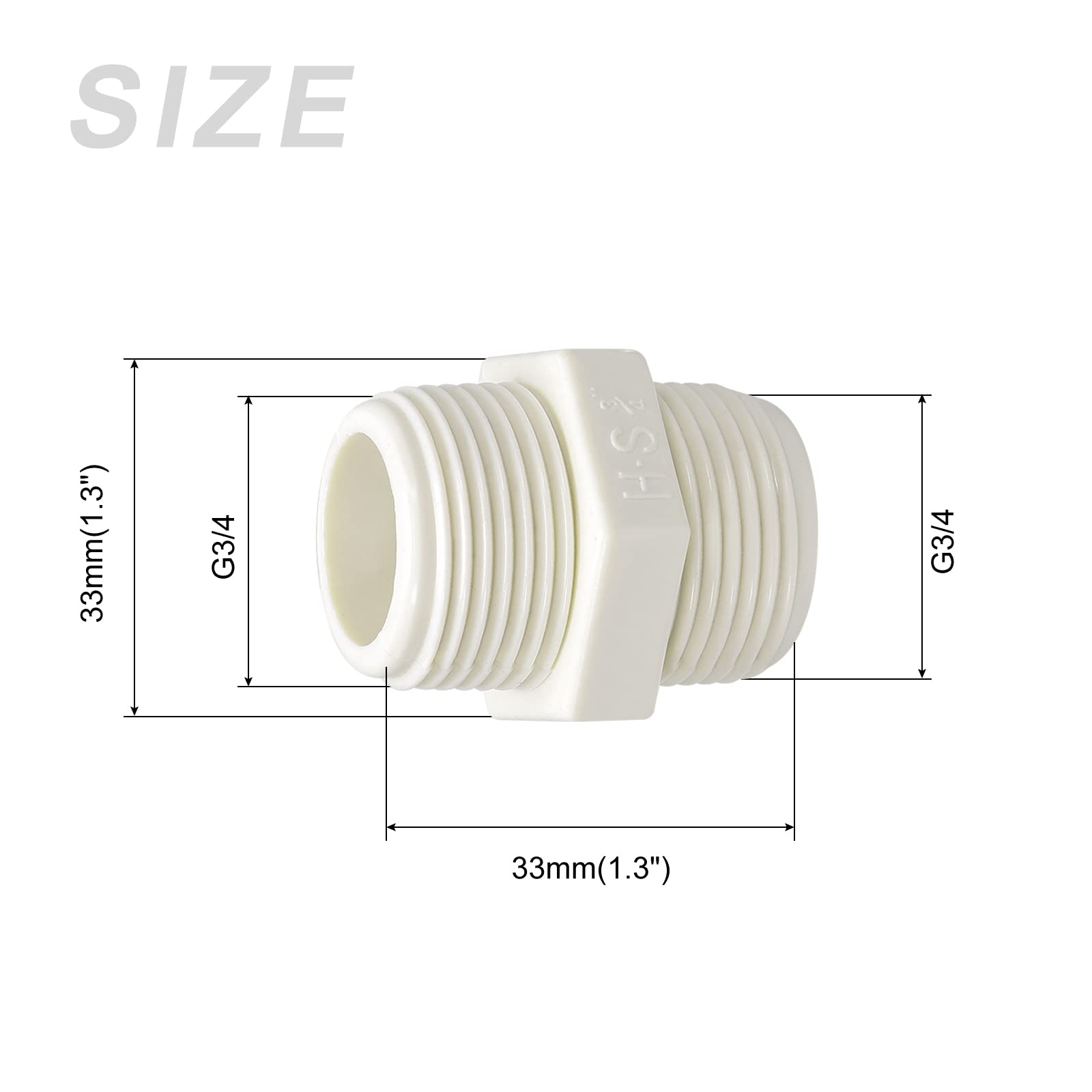 METALLIXITY PVC Hose Adapter, (G3/4 x G3/4 Male Thread) 20Pcs, PVC Pipe Fitting Connector, for Water Supplies Build DIY - Image 2