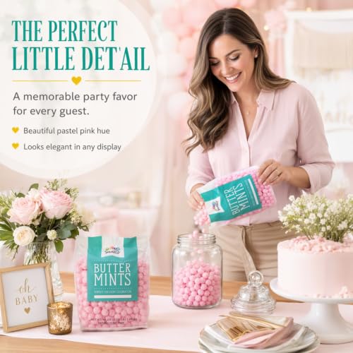 Party Sweets Pink Buttermints, 2.75 Pound, Appx. 350 Pieces from Hospitality Mints - image 3