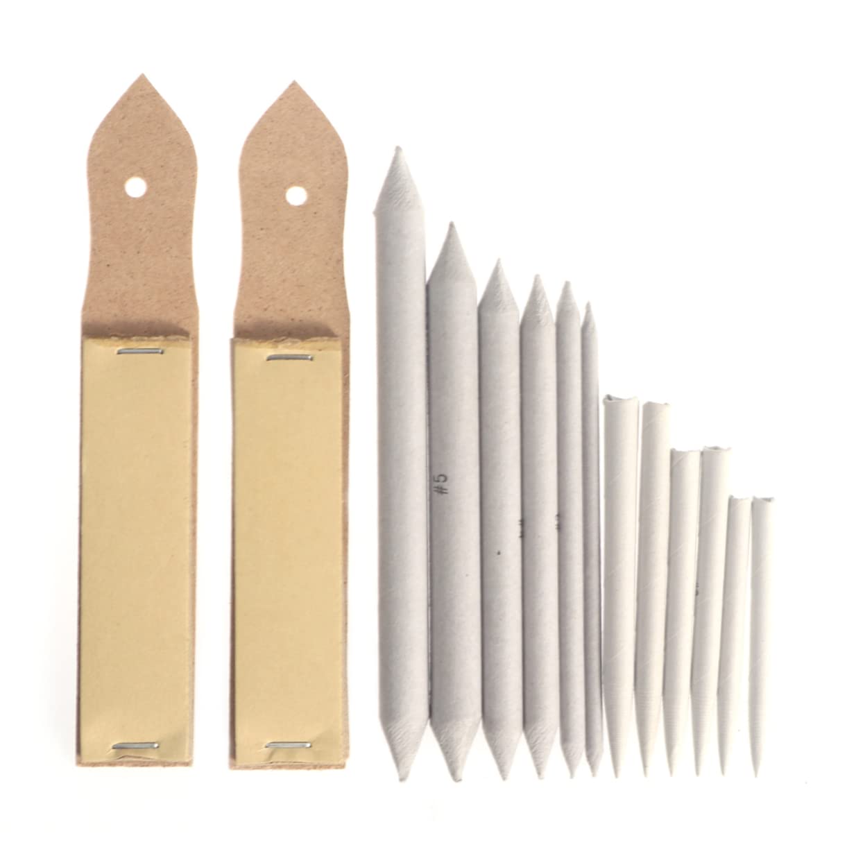 DOITOOL 12-Piece Art Supplies: Charcoal Drawing Tools Blending Stumps Tortillons Sandpaper Pencil Sharpener for Student Artists