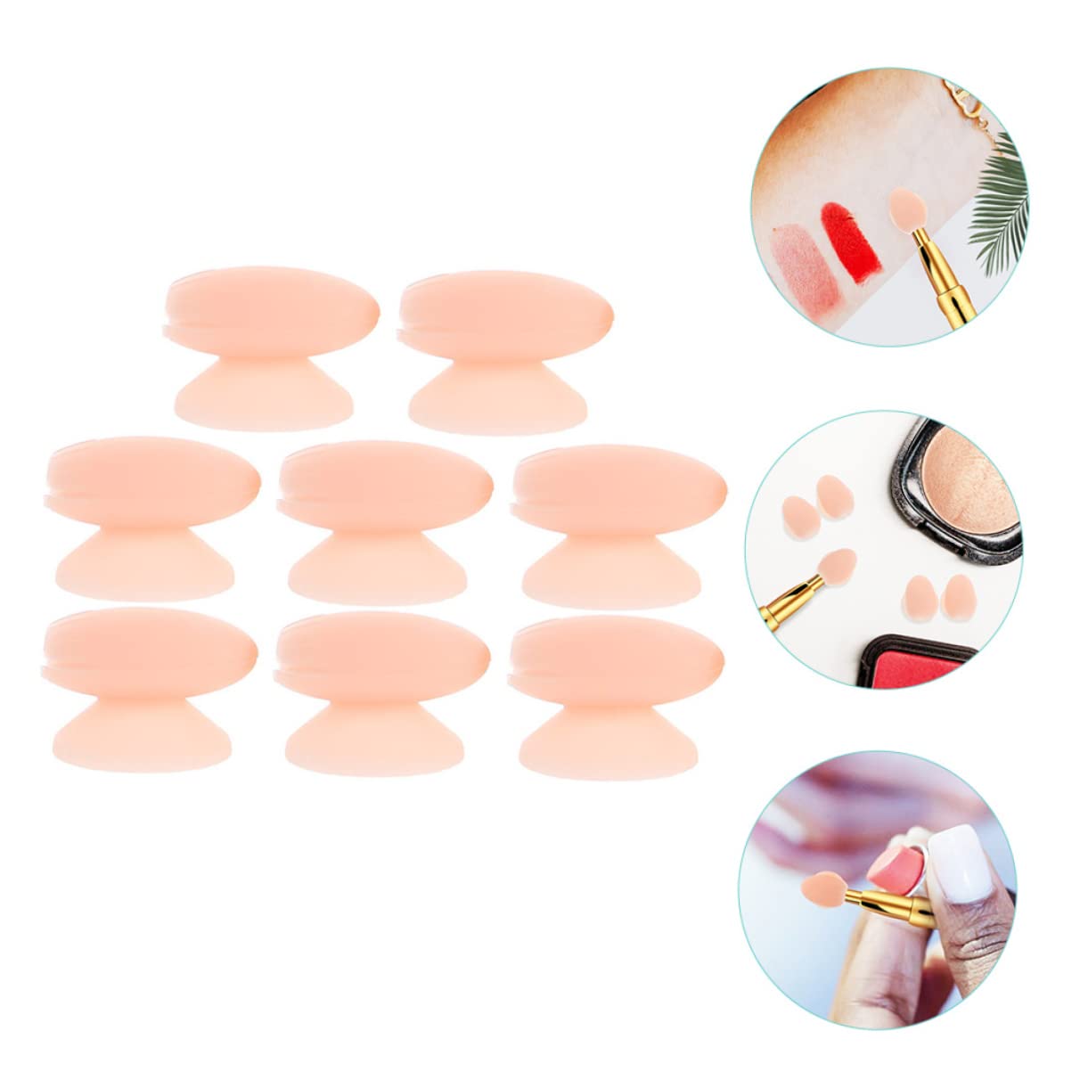 FRCOLOR Silicone Lip Brush Protectors 8 Pack Small Brush Covers for Makeup Easy to Carry Prevent Loss