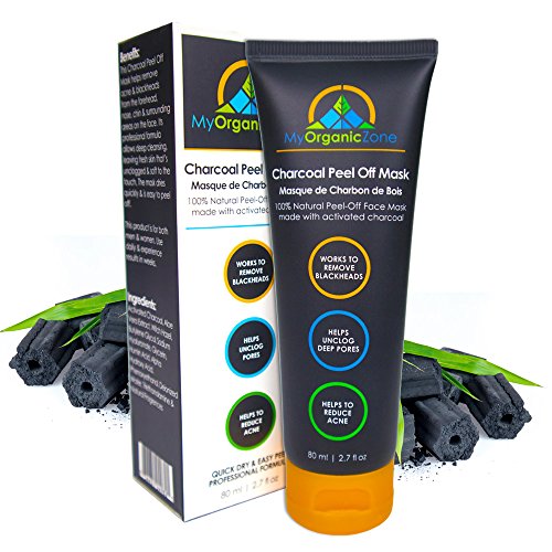 Charcoal Peel Off Mask, Black Face Mask for Men and Women, Blackheads Remover and Extractor, Black Activated Charcoal Mask for Face, Deep Pore Cleansing Mask (2.7 fl. oz./80ml)