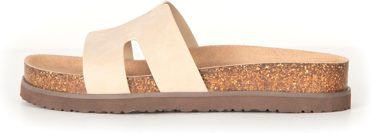 Women's Cork Footbed Slide Sandals with Arch Support,Comfortable Summer Flat Sandals for Women,Memory Foam Outdoor Slippers 11 Nude image 5 of 8 B0DQBKW5T6
