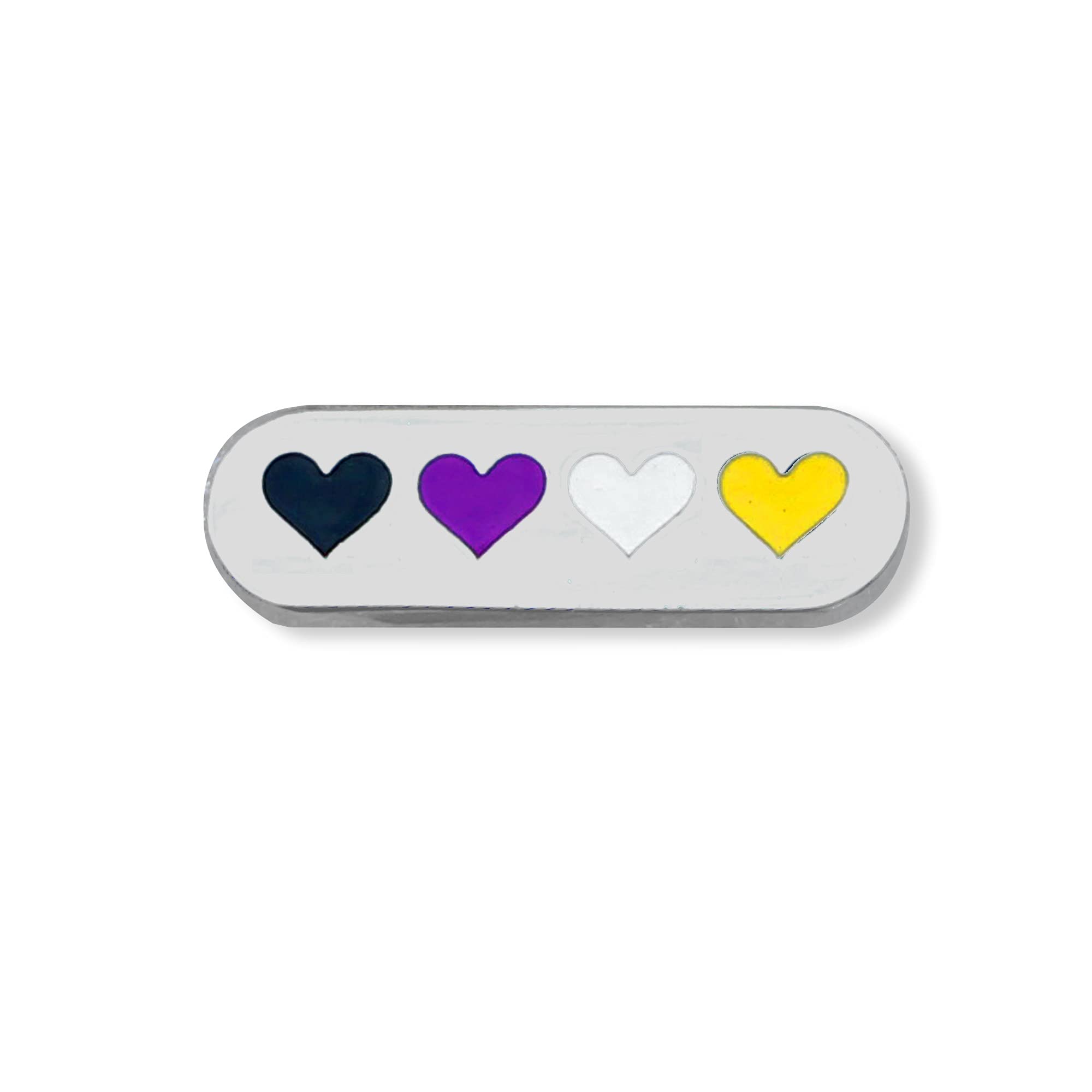 CompocoNon binary Pride Pin LGBTQIA Hearts Plate Flag An Enamel Pin Decoration For Clothes And Bags