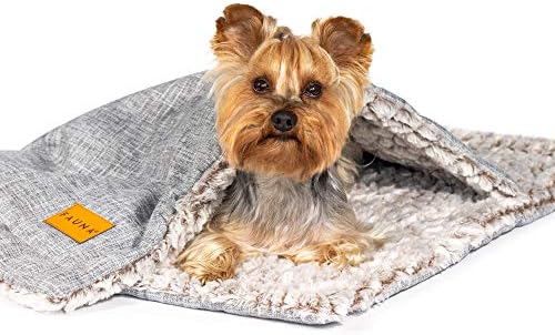 Fauna® Dog Cat Puppy Luxury Soft Warm Grey/Check Reversible Fleece Blanket Throw Pad (87 x 64cm) (Grey)