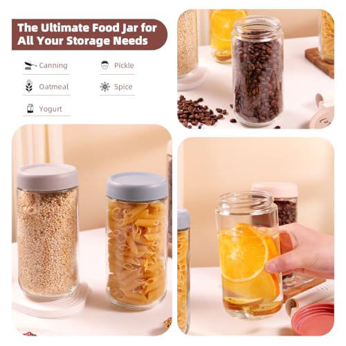 CZSZYGHBAO 4-Pack 24 oz Overnight Oats Containers with Lids, Glass Mason Jars for Yogurt, Snacks, Spices, Sugar — view 5