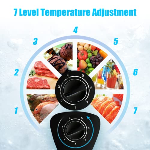 Chest Freezer Wanai 3.5 Cubic Deep Freezer With Top Open Door And Removable Storage Basket, 7 Gears Temperature Control, Energy Saving, Ideal For Office Dorm Or Apartment (Black) #TOP2