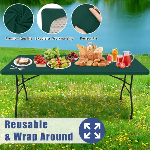 Moosfor 2 Pack Rectangle Spandex Fitted Table Cloth, 6FT Elastic Tablecloth by Moosfor - Used condition - Image 5