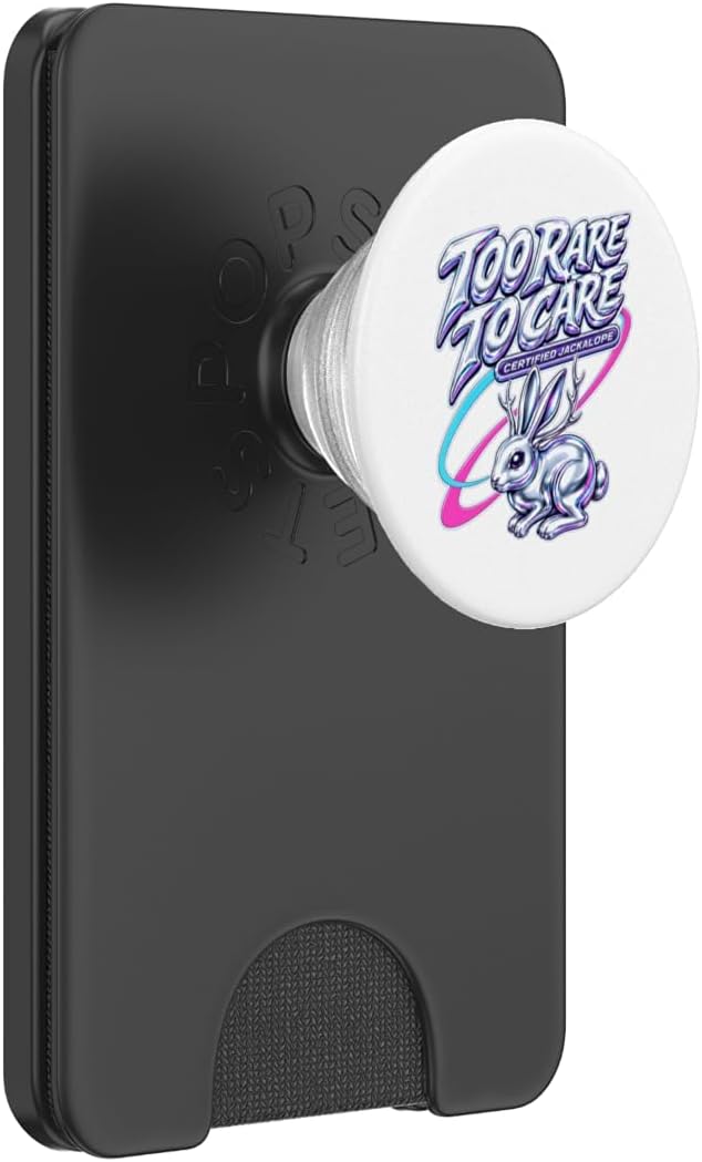 Too Rare to Care Certified Jackalope Funny Cryptid Mythical PopSockets PopWallet for MagSafe