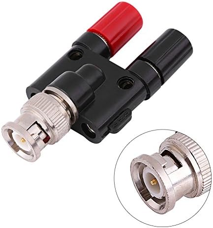 BNC to 4mm Banana Plug Adapter, HT311 BNC Male Plug to Dual 4mm Banana Female Jack Socket Binding Post Connector Audio Adapter BNC to Banana Cable Oscilloscope Accessries