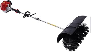 Outdoor Hand Held Gas Power Broom, 52cc Gasoline Power Broom Walk Behind Sweeper Cleaning Driveway Tools High Performance Cleaner 2.3HP 1.8M (US Stock)