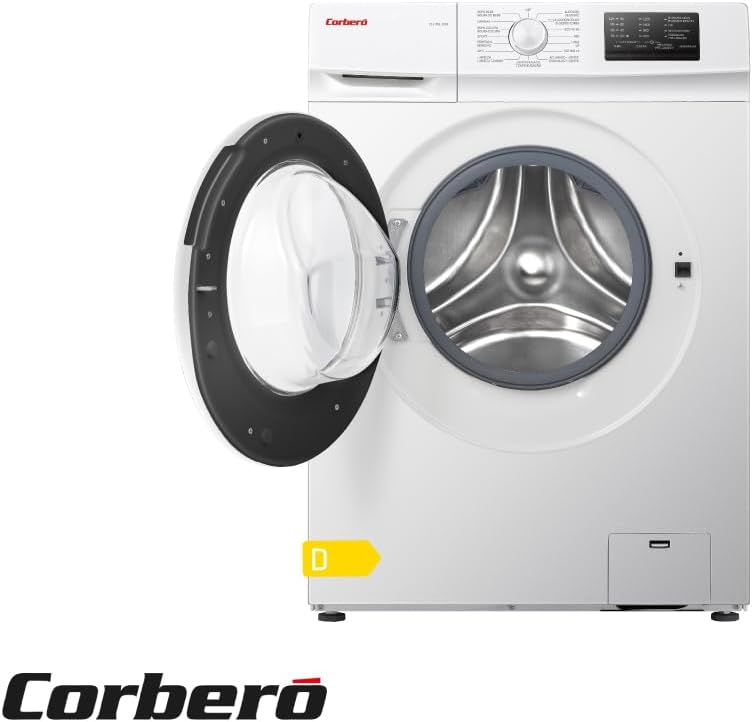 Corberó CLH7BL1224 washing machine with door open, showing the drum