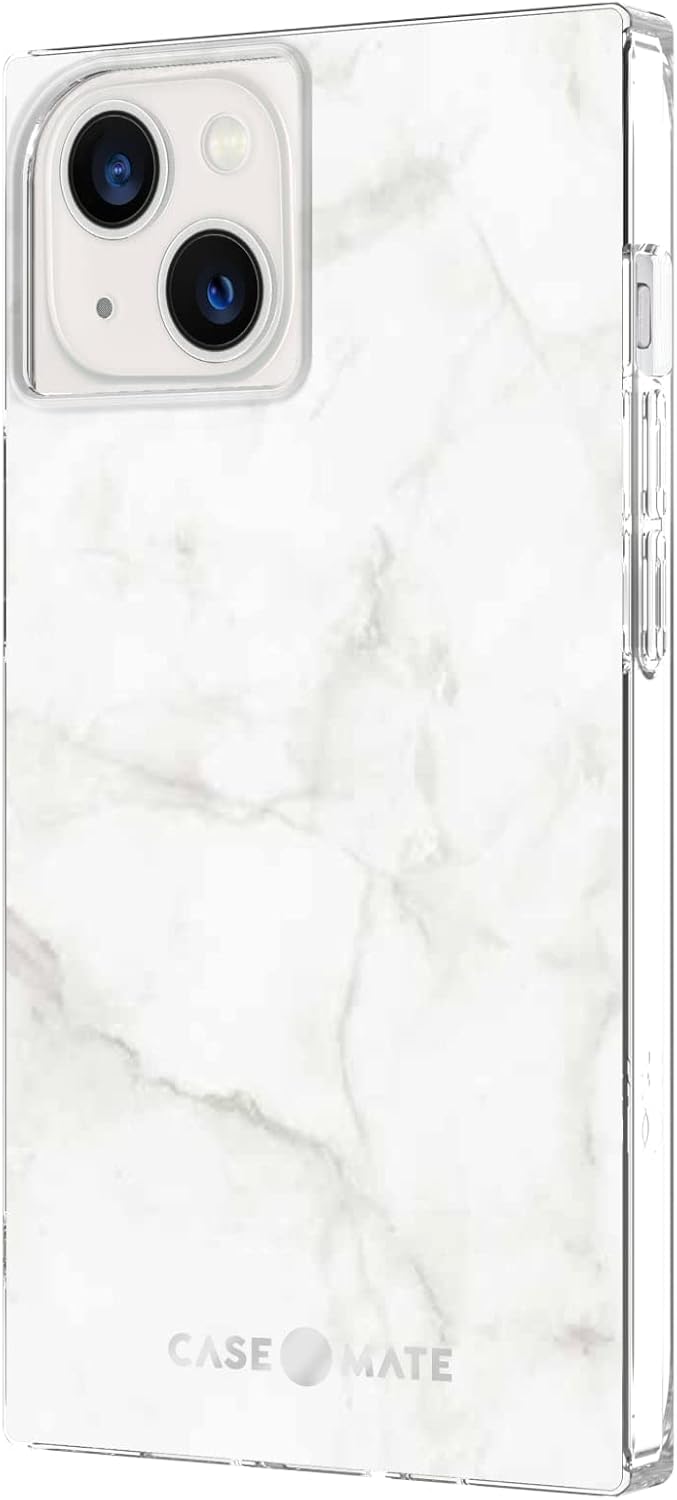 Case-Mate BLOX iPhone 13 Mini Case - White Marble [10FT Drop Protection] [Wireless Charging Compatible] Protective Phone Case for iPhone 13 Mini 5.4", Anti-Scratch, Shockproof, Matte Finish