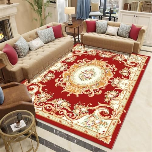 RUGMRZ Carpets Teppich Für Das Vorderzimmer Roter Innenteppich, Schlafzimmer, Rechteckiger Teppich, Arbeitszimmer, Schmutzabweisender Dekoration Wohnzimmer 80X120Cm 2Ft 7.5''X3Ft 11.2''