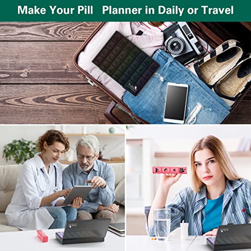 Extra Large Weekly Pill Organizer 4 Times A Day,Fullicon Xl Large Pill Box, 7 Day Medicine Organizer,Black Pill Case For Vitamin/Fish Oil/Supplements #TOP6