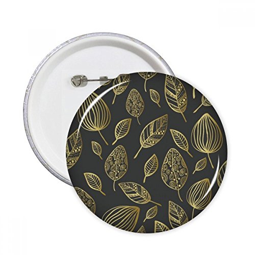 Pins badge rond Golden Leaf Art vêtements décoration multicolore M