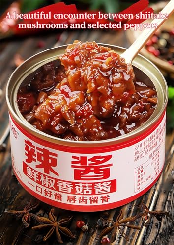 MKSDDF-Crispy Chili Oil-Paste 80g X3 Würzig-Pikante Champignon | Vegan | Schnelle Würzsoße Chinesisches Lebensmittel Dip-Sauce– kann mit Porridge, Nudeln,Teigtaschen,Reis