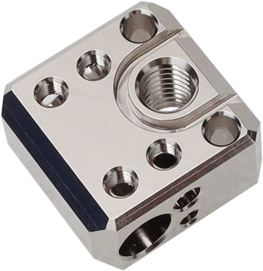 POLISI3D Plated Copper Heater Block High Temperature Ender 3 Heat Block Compatible with MK8 Extruder Ender 3 V2 Pro Ender 5 Plus CR10 S4 S5 3D Printer All Metal Hotend Upgrades
