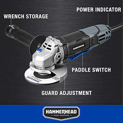 Hammerhead 6-Amp 4-1/2 Inch Angle Grinder with 3 pcs Grinding Wheel – HAAG060 by Hammerhead - Image 3