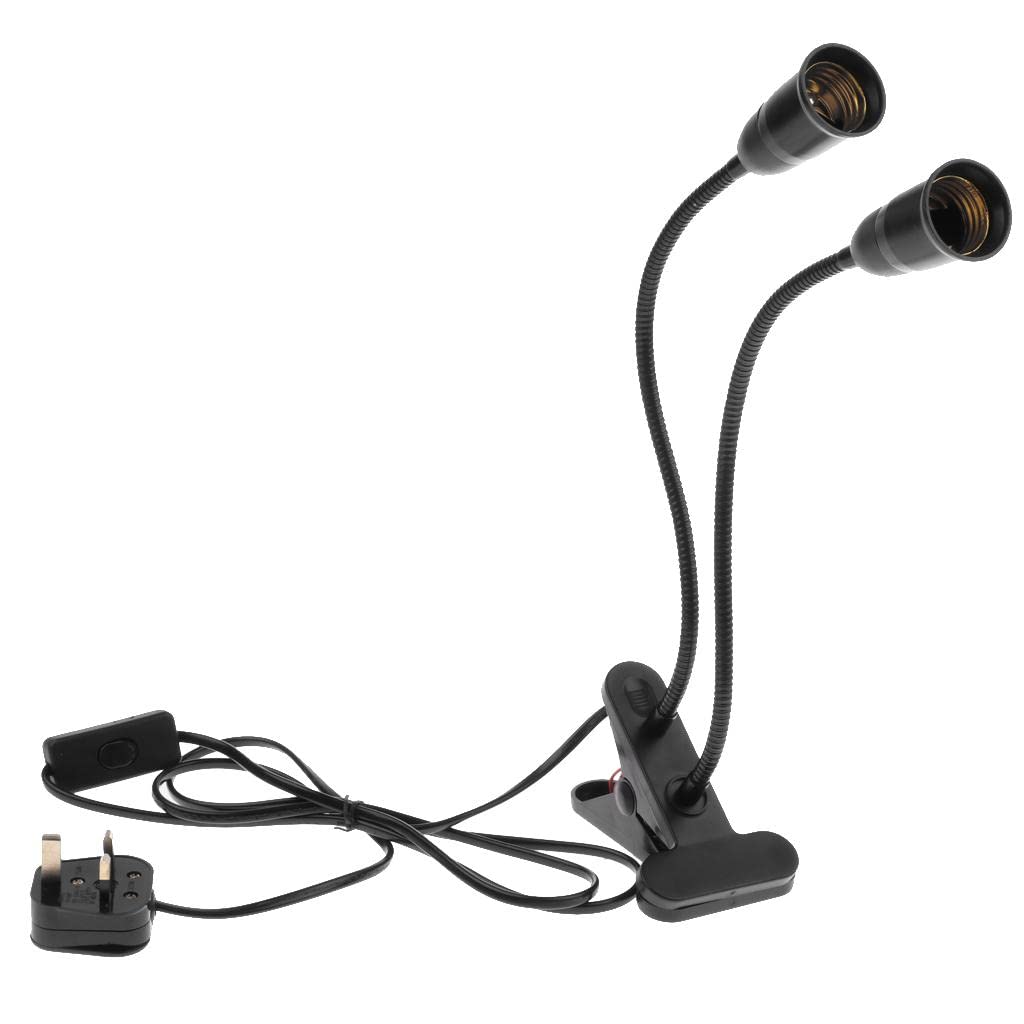 Enakshi® UK Plug E27 2-Head Clip on Reading Light Base Desk Reading Lamp Socket Black|Home & Garden | Lamps, Lighting & Ceiling Fans | Lamps-picture-10