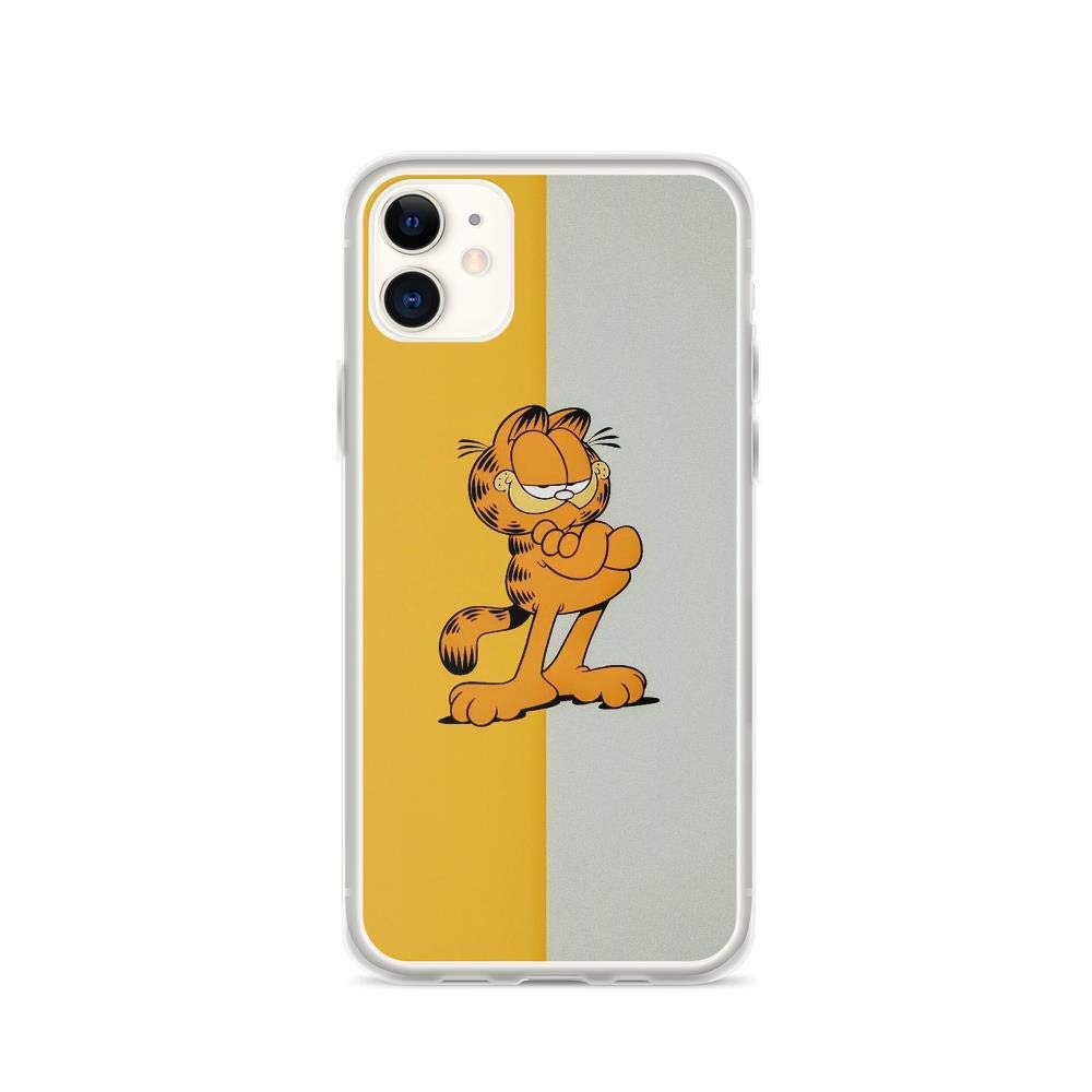 BigBangStore Compatible for iPhone 11 Case Iconic Garfield Cat Pose Gift for Kids, Garfield Lover Clear Border Printed Cover Phone Cases