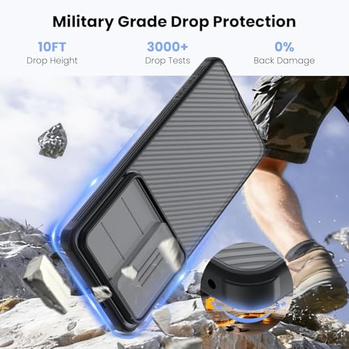 Image of Nilkin Classic Series Compatible Samsung S26 Case with Camera Cover, [Camera Lens Protector] [Scratch-Resistant] [360 Full Protection] Shockproof Slim Phone Case (Transparent Black, S-26)