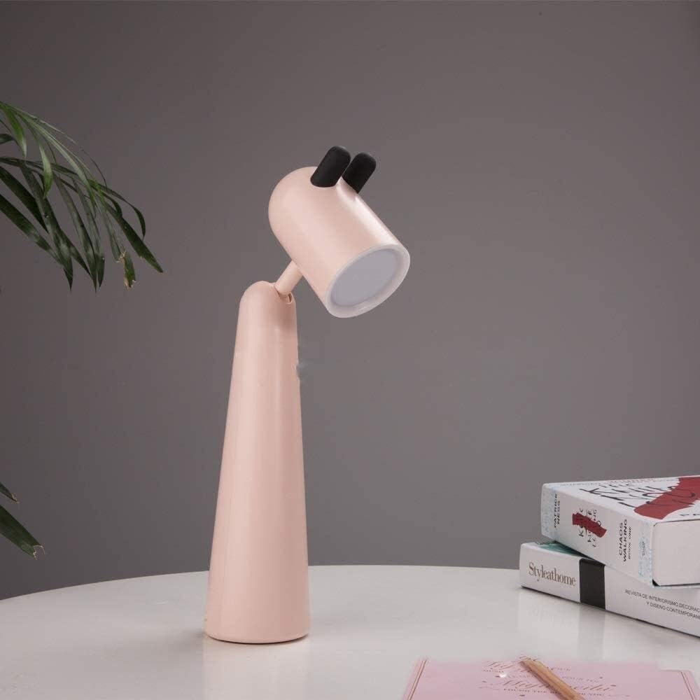 ZENCOG Table Lamp LED Simple Creative Small Table Lamp,Eye-protection,Birthday Present,Cute Dog Shape,USB Dimmable LED Table Lamp,LED Desks Table Lamp 2 In 1,Low Power Consumption Living Room, or Offi