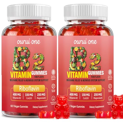 33% off - ourui one Vitamin B2 Gummies 400mg | Riboflavin 400mg with CoQ10 150mg, Magnesium 200mg | B2 Vitamin...