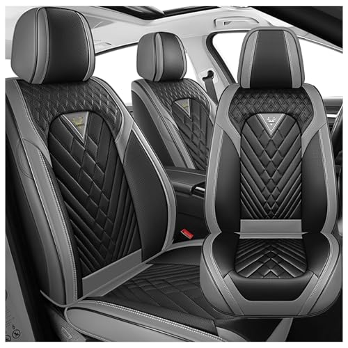 Image of Avalon Seat Covers Custom Fit for Toyota Avalon 2000-2022, Waterproof Nappa Leather Car Seat Cover, Comfortable and Anti-Slip Front Seat Covers(2 Seats /Gray Black)