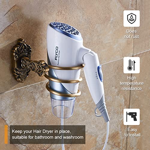 Image of HASTHIP Aluminum Hair Dryer Stand Holder for Wall Bathroom Spiral Mount